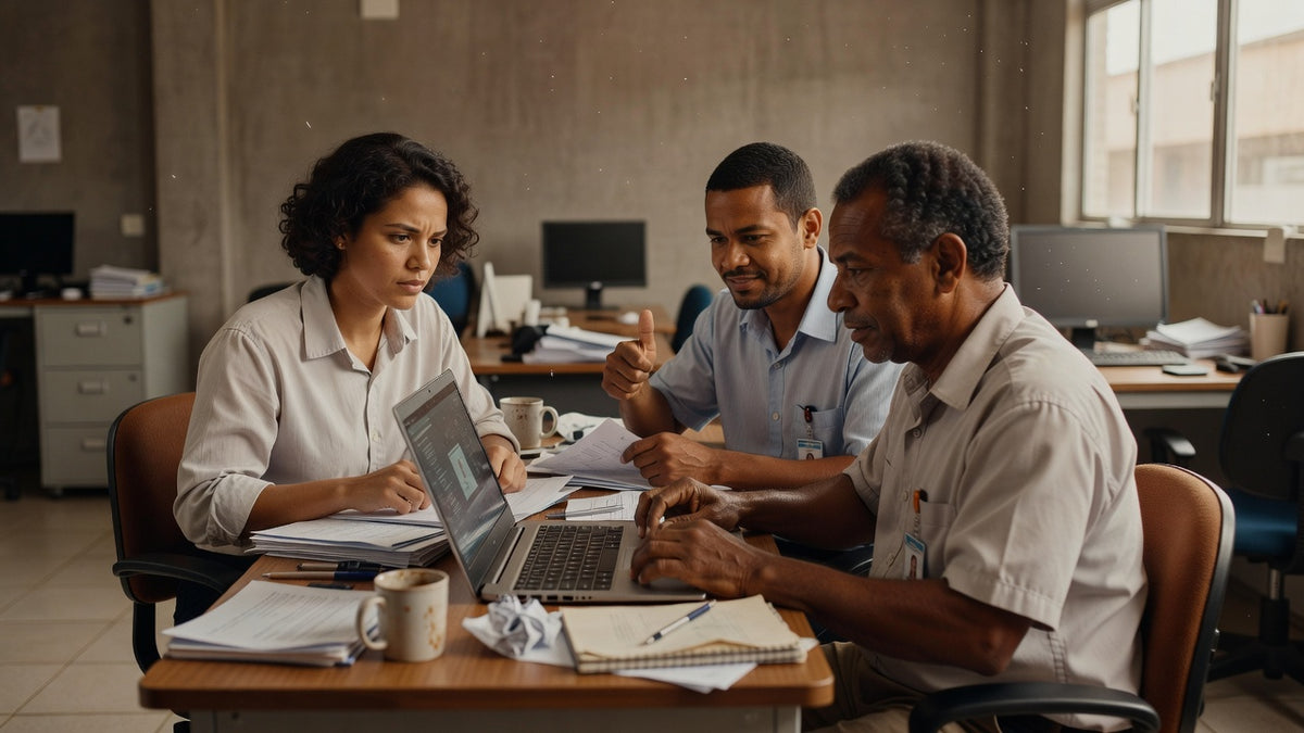 Profissional usando IA generativa no trabalho