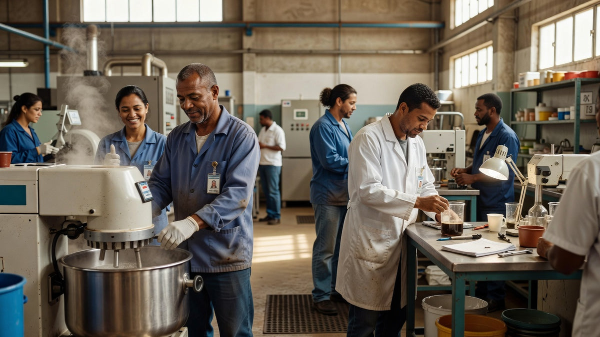 Fábrica de alimentos com processos de química industrial